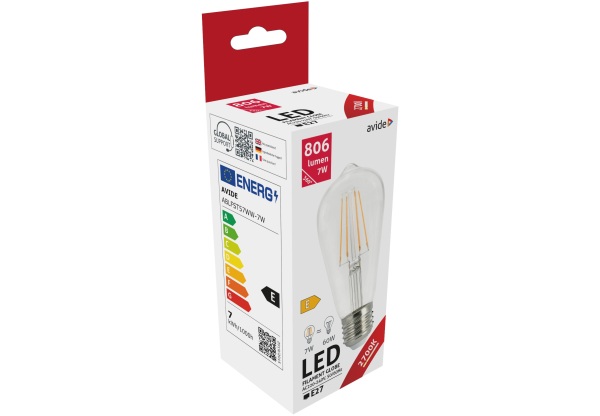 Avide LED Filament ST57 7W E27 WW 2700K Speciális