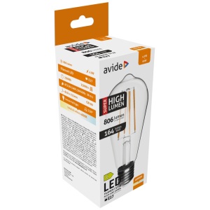 Avide LED Filament Globe G95 7W Fényerőszabályzós Borostyán E27 WW 2500K Speciális