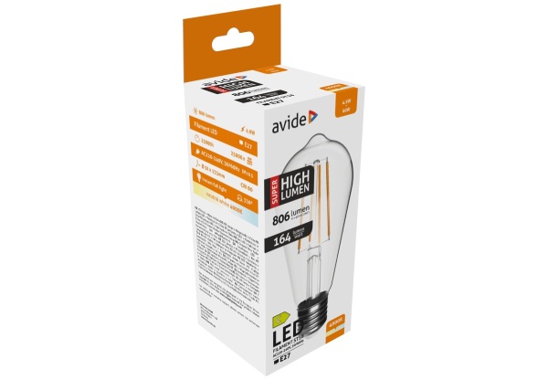 Avide LED Filament ST58 4.9W E27 NW 4000K Super High Lumen Speciális