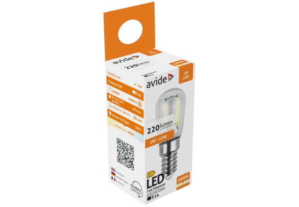 Avide LED Filament T26 2W E14 NW 4000K Speciális