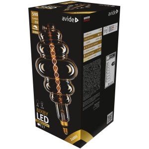 Avide LED Jumbo Filament Eshima 190x255mm Smoky 6W E27 2400K Fényerőszabályzós Jumbo