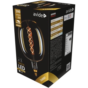 Avide LED Jumbo Filament Millau 200x210mm Amber 6W E27 2400K Fényerőszabályzós Jumbo