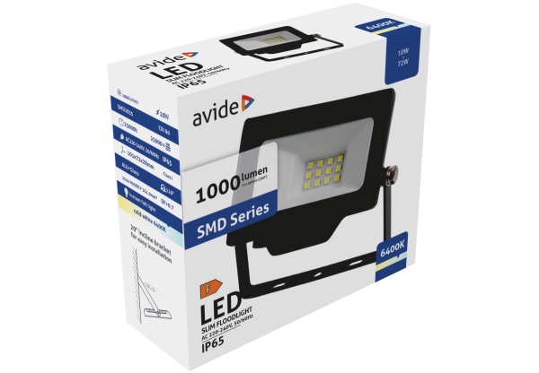Avide LED Reflektor Slim SMD 10W CW 6400K Normál