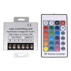 Avide LED Szalag 5-24V 144W RGB 17 Gombos RF Távirányító és Vezérlő RGB
