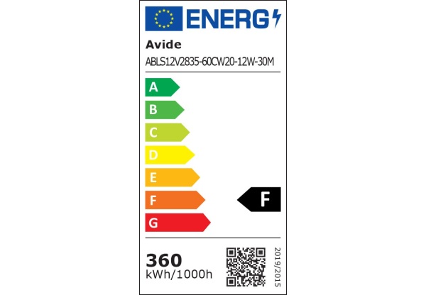 Avide LED Szalag 12V 12W 6400K IP20 30m 12W