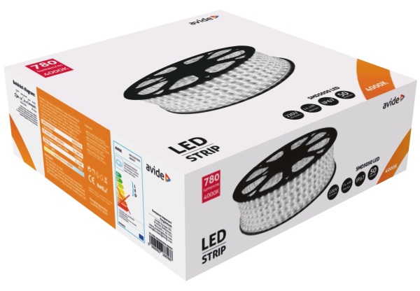 Avide LED Szalag 220V 14.4W 4000K IP67 50m 220V Szalag