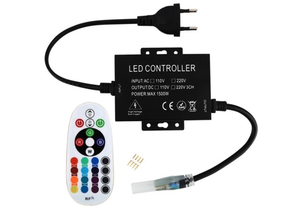 Avide LED Szalag 220V RGB RF Távirányító és Vezérlő max. 100m LED-szalaghoz 220V Kontrollerek