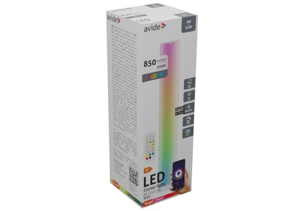 Avide LED saroklámpa digitális RGB + 3000K BT + zene szenzorral Állólámpa