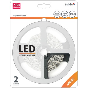 Avide LED Szalag Bliszter 12V 4.8W SMD2835 60LED 4000K IP20 2m Szettek