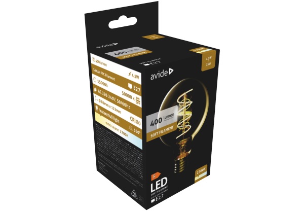 Avide LED Soft Filament G80 4.5W E27 EW 2700K Soft