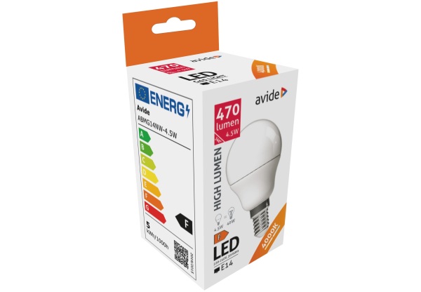 Avide LED Globe Mini G45 4.5W E14 NW 4000K Mini Gömb