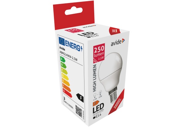 Avide LED Globe Mini G45 2.5W E14 WW 3000K Mini Gömb