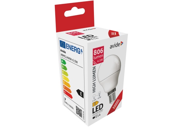 Avide LED Globe Mini G45 6.5W E14 WW 3000K Mini Gömb