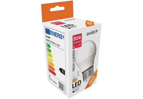 Avide LED Globe Mini G45 6.5W E27 NW 4000K Mini Gömb