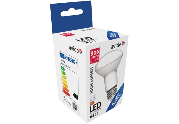 Avide LED R63 8W E27 CW 6400K Reflektív