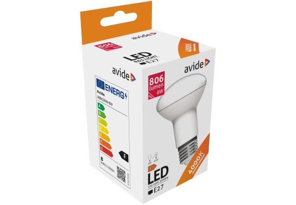 Avide LED R63 8W E27 NW 4000K Reflektív