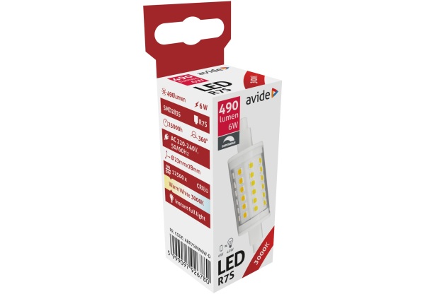 Avide LED 6W R7S 23x78mm WW 3000K Fényerőszabályzós Lineáris