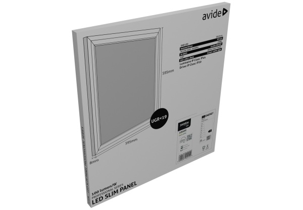 Avide LED Panel 600x600mm 36W WW 3000K 100lm/W UGR+IP44 Professional Range Professional