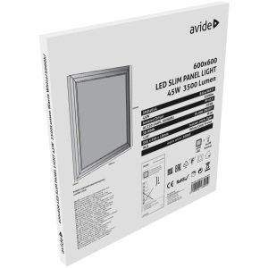 Avide LED Slim Panel 622x622x10mm 45W CW 6400K Value