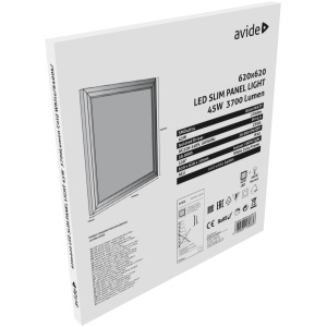 Avide LED Slim Panel 600x600mm 45W WW 3000K Value