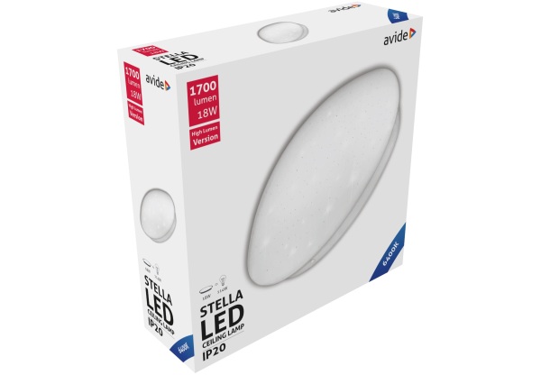 Avide LED Mennyezeti Lámpa Stella (Csillagos) 18W 330*100mm CW 6400K 18W