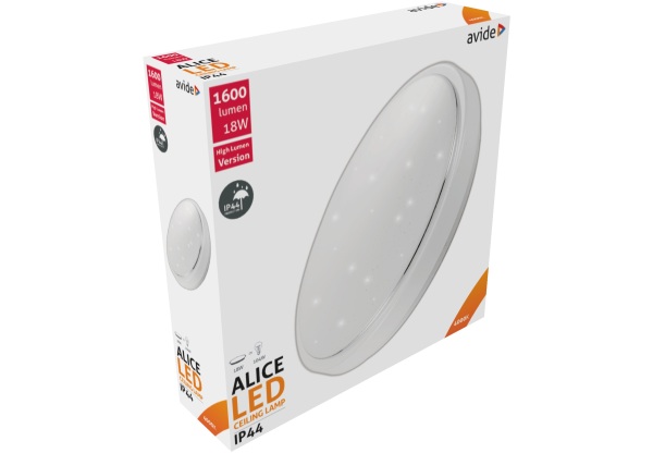 Avide LED Mennyezeti Lámpa IP44 Alice 18W 330*100mm NW 4000K 18W