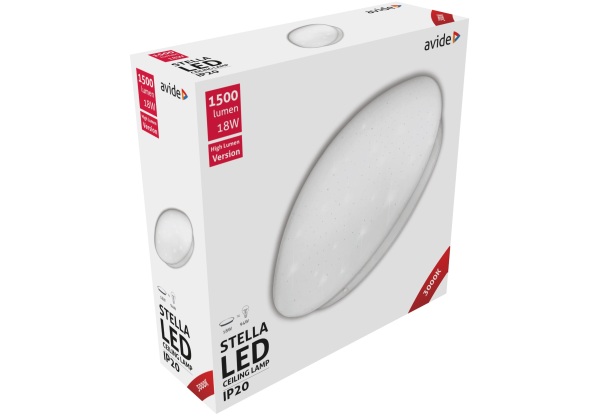 Avide LED Mennyezeti Lámpa Stella (Csillagos) 18W 330*100mm WW 3000K 18W