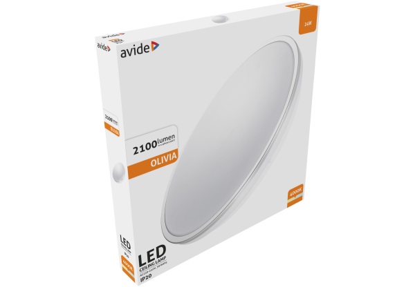 Avide LED Mennyezeti Lámpa Olivia Ezüst 24W 380*50mm NW 4000K 24W