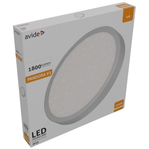 Avide LED Mennyezeti Lámpa Pandora V2 Csillagos Ezüst 24W 380*50mm NW 4000K 24W