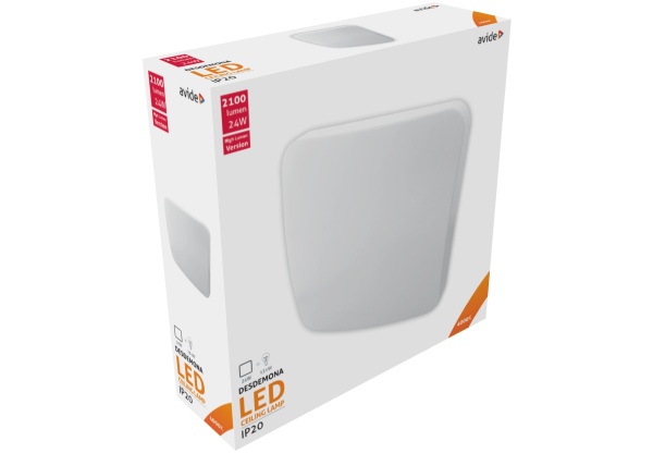 Avide LED Mennyezeti Lámpa Négyzetes Desdemona 24W 380*110mm NW 4000K 24W