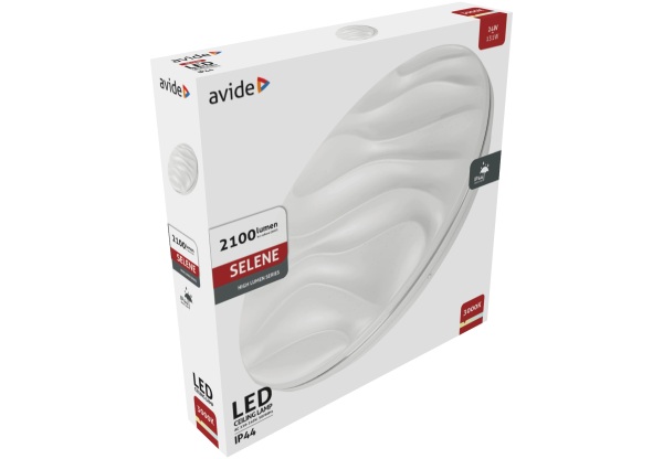 Avide LED Mennyezeti Lámpa IP44 Selene 24W 380*70mm WW 3000K 24W