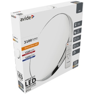 Avide LED Mennyezeti Lámpa Mia-CCT Csillagos 48W (24+24) 420*50mm Távirányítóval Távirányítós