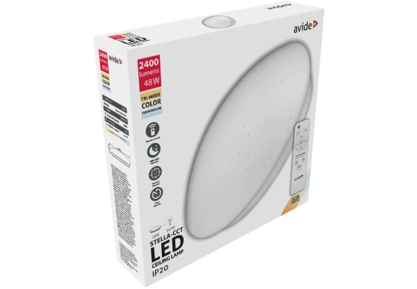Avide LED Mennyezeti Lámpa Stella-CCT 48W (24+24) Távirányítóval Távirányítós