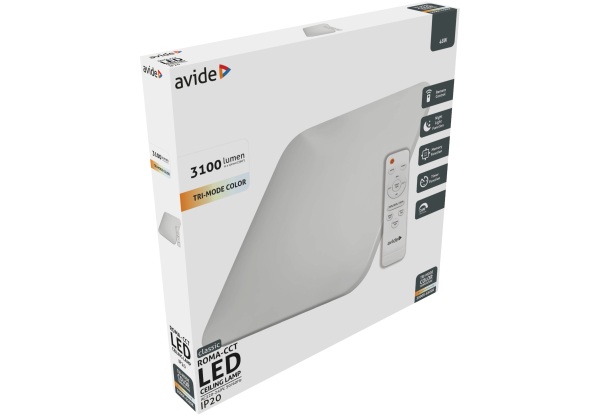 Avide LED Mennyezeti Lámpa Classic Roma-CCT 48W 3100lm Távirányítóval Távirányítós