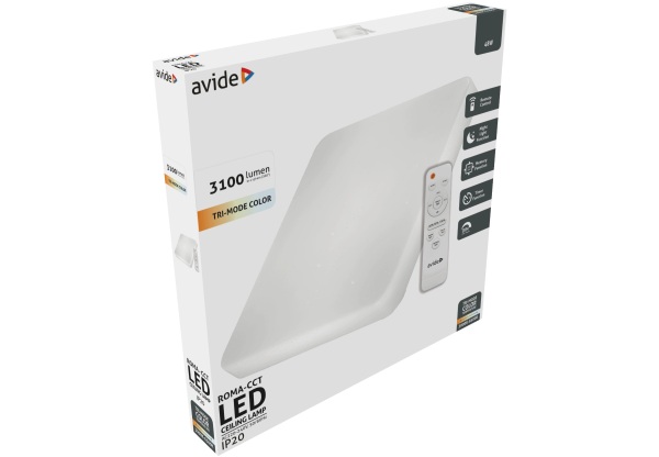 Avide LED Mennyezeti Lámpa Csillagos Roma-CCT Csillagos 48W 3100lm Távirányítóval Távirányítós