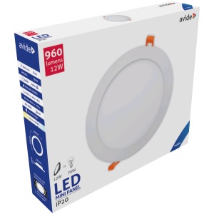 Avide LED Beépíthető Kerek Mennyezeti Lámpa ALU 12W CW 6400K Kerek