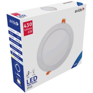 Avide LED Beépíthető Kerek Mennyezeti Lámpa ALU 6W CW 6400K Kerek