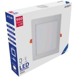 Avide LED Beépíthető Négyzetes Mennyezeti Lámpa ALU 12W CW 6400K Négyzetes