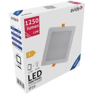 Avide LED Beépíthető Négyzetes Mennyezeti Lámpa Műanyag 12W CW 6400K Négyzetes