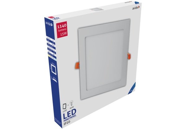 Avide LED Beépíthető Négyzetes Mennyezeti Lámpa ALU 15W CW 6400K Négyzetes
