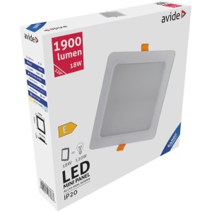 Avide LED Beépíthető Négyzetes Mennyezeti Lámpa Műanyag 12W WW 3000K Négyzetes