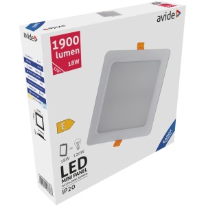 Avide LED Beépíthető Négyzetes Mennyezeti Lámpa Műanyag 18W CW 6400K Négyzetes