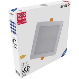 Avide LED Beépíthető Négyzetes Mennyezeti Lámpa Műanyag 24W CW 6400K Négyzetes