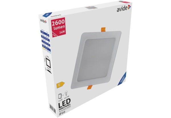 Avide LED Beépíthető Négyzetes Mennyezeti Lámpa Műanyag 24W CW 6400K Négyzetes