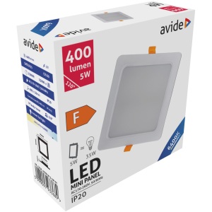 Avide LED Beépíthető Négyzetes Mennyezeti Lámpa Műanyag 5W CW 6400K Négyzetes