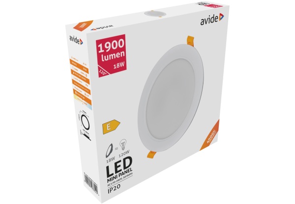 Avide LED Beépíthető Kerek Mennyezeti Lámpa Műanyag 18W NW 4000K Kerek