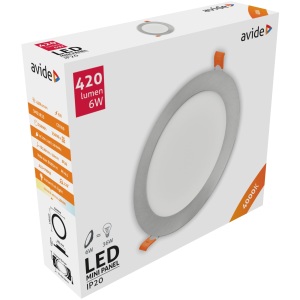 Avide LED Beépíthető Kerek Mennyezeti Lámpa ALU Szatén Nikkel 18W NW 4000K Kerek