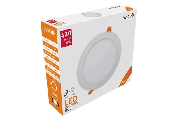 Avide LED Beépíthető Kerek Mennyezeti Lámpa ALU 6W NW 4000K Kerek