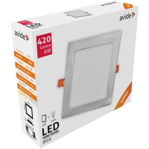 Avide LED Beépíthető Négyzetes Mennyezeti Lámpa ALU Szatén Nikkel 18W NW 4000K Négyzetes