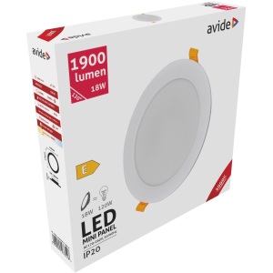 Avide LED Beépíthető Kerek Mennyezeti Lámpa Műanyag 18W WW 3000K Kerek